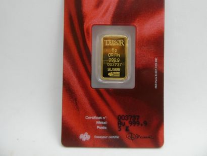 1 Lingotin Or 24kt 5,00g sous blister trésor...