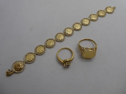 1 Bague Or 18kt 4,83g 1 Bracelet Or 18kt...