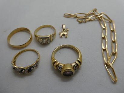 1 Bague Or 2 tons 18kt et pierre 5,14g 1...