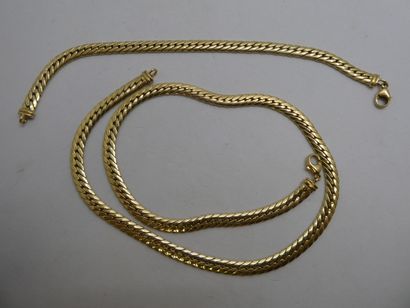 1 Bracelet Or 18kt 8,63 g 1 Collier Or 18kt...