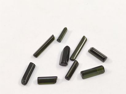 NEUF TOURMALINES vertes taille émeraude,...