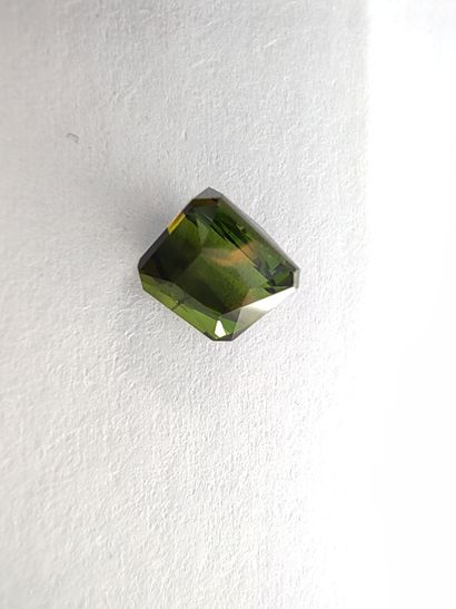 TOURMALINE verte taille émeraude, 	Mozambique,...