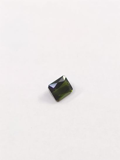 TOURMALINE verte VS taille émeraude, 	Mozambique,...