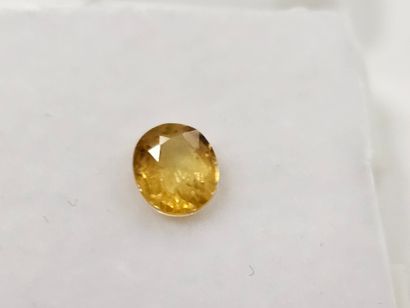 SAPHIR yellow , ovale , Tanzania , 0,93 Carats,...