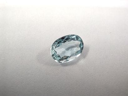 AIGUE MARINE greenish blue de forme ovale,...