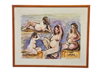 FAGARD
Muriel pregnant 
Watercolor on paper,...