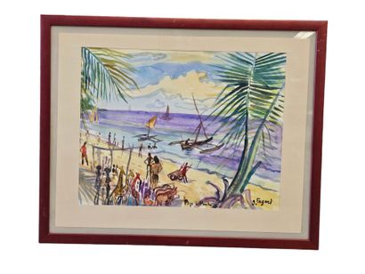 FAGARD
Beach at Mambassa
Watercolor on paper,...