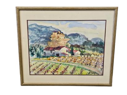 FAGARD 
maison en provence 
aquarelle sur...