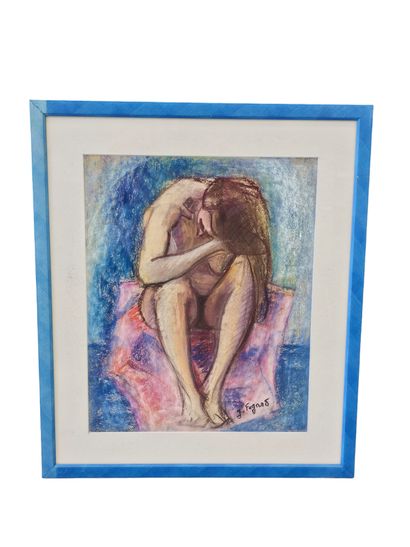 FAGARD
Pose groupée
Pastel sur papier encadré...
