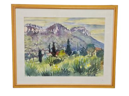 FAGARD 
Paysage au beausset vieux
Watercolor...