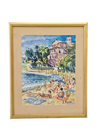FAGARD 
Renecros Beach
Watercolor on paper,...