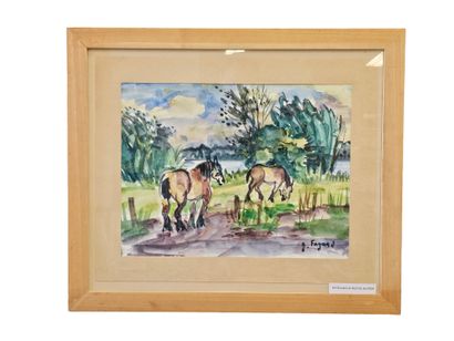 FAGARD
Horses at Heron Lake
Watercolor on...