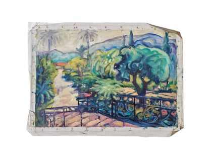 FAGARD
Garden in Provence
Oil on canvas 
Signed...