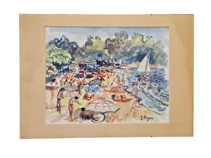 FAGARD
Provence Beach 
Watercolor on paper...