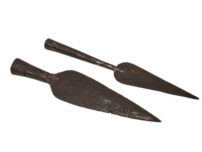 TWO REVOLUTIONARY PIQUES in forged metal...