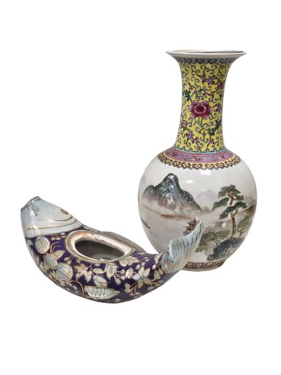 Set of Asian trinkets; a vase transformed...