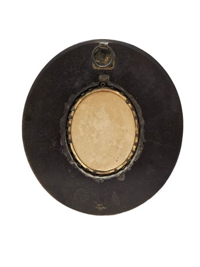 Small miniature of a young man in a three-quarter...
