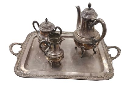 Louis XV style silver plated coffee service,...