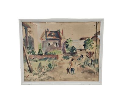 Simon SEGAL (1898-1969)
Animated landscape
Watercolor...