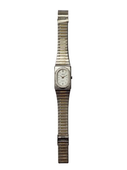 YEMA
Mixed two-tone metal quartz watch, square...