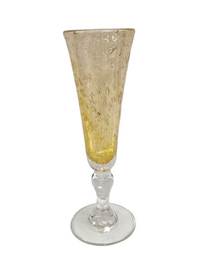 BIOT 
Set of three bubble glass champagne...