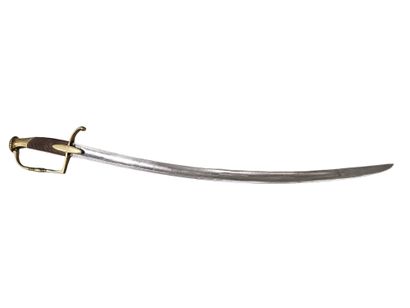 Light cavalry saber. 
Checkered wooden handle....