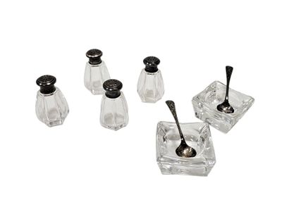CHRISTOFLE
Four crystal salt cellars with...