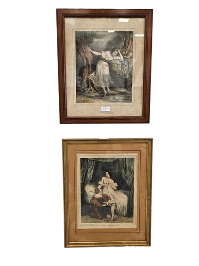 SET OF THREE ENGRAVINGS depicting :
Rising...