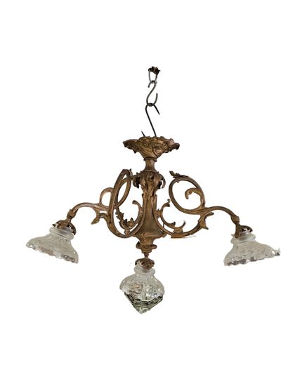 Louis XV style four-light bronze chandelier,...