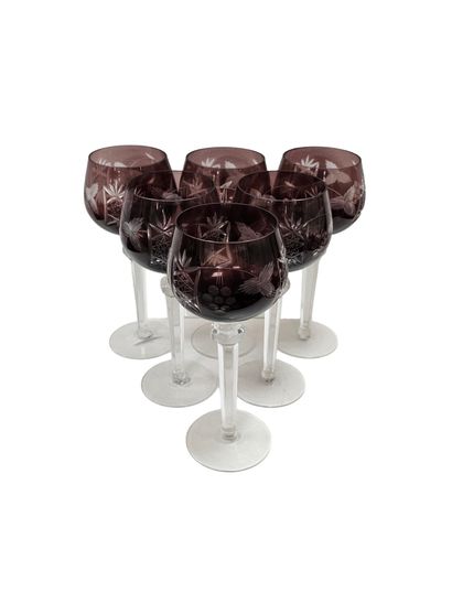 BOHEME
Six wine glasses in engraved crystal...