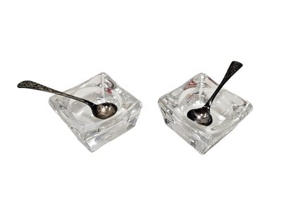 CHRISTOFLE
Four crystal salt cellars with...
