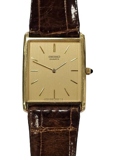 SEIKO 
Wristwatch, rectangular case in gilded...