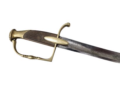 Light cavalry saber. 
Checkered wooden handle....