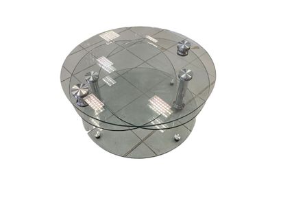 Large metal and glass coffee table
Three...