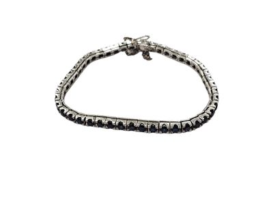 BRACELET in silver-plated metal set with...