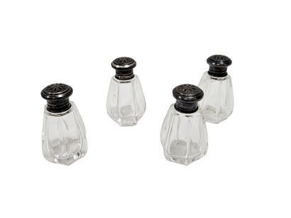 CHRISTOFLE
Four crystal salt cellars with...
