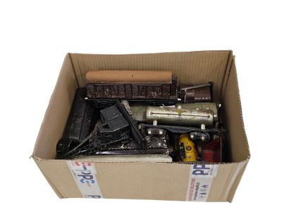 SET OF FIVE PAINTED METAL WAGONS 
including...