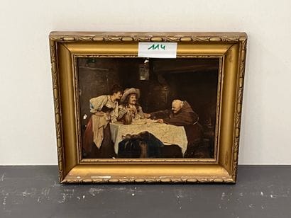 J. H SAVY ?
Lunch 
Framed oil on canvas 
Signed...