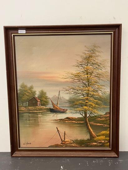 W MORRIO XXI century 
Mountain landscape
Framed...