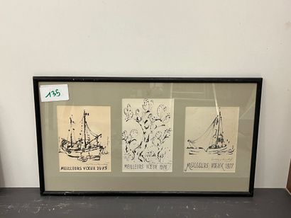 BABOULENE (1905-1994)
Tryptique framed with...