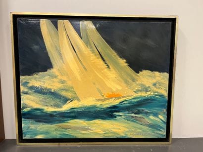 CLAEREBOUT Christian Xxeme siecle 
Regatta
Framed...