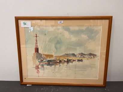 WORK XXth century 
The port of Le Brusc
Watercolor...