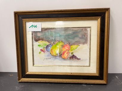 BELTRAN Xxeme siecle
Still life with fruit
Watercolor...