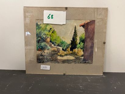 J.R 1984
Sanary? Provencal garden
Watercolor...