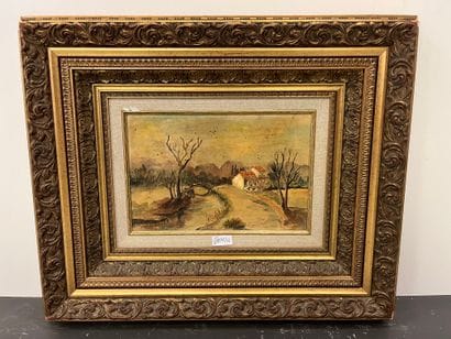 HANIN (?)
House in winter
Framed oil on cardboard
Signed...