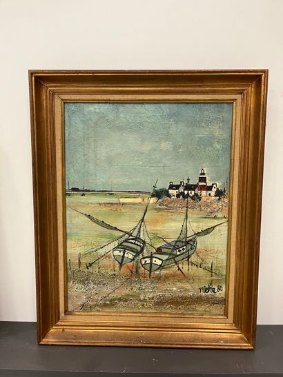 French work Xxeme siecles 
Port of Brittany
oil...