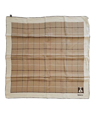 BURBERRY
Checked silk scarf on beige background
Size:...