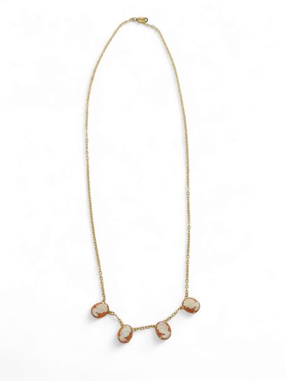 COLLAR in 750° yellow gold set with four...
