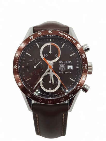 TAG HEUER Carrera 
Steel wristwatch, round...