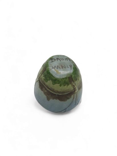 DAUM Nancy 
Miniature ovoid vase in multi-layered...
